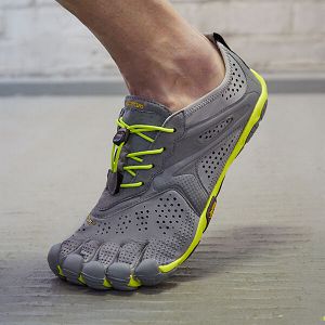 Vibram V-Run Grey/Yellow Mens Running Shoes | India-782491